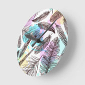 Horloge Ronde Plumes de paquetage (Angle)