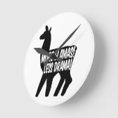 Horloge Ronde Plus de lamas moins de drame (Angle)