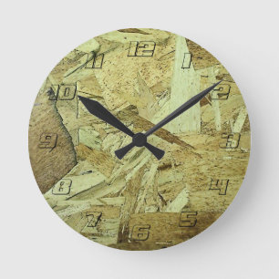 Horloge Ronde Plywood de carte à puce OSB
