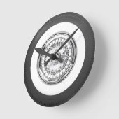 Horloge Ronde Pneu à paroi blanche (Angle)