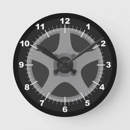 Horloge Ronde Pneu et jante personnalisés (Recto)