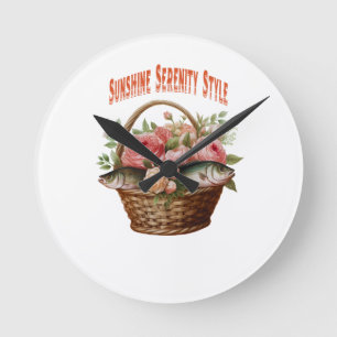 Horloge Ronde 🌸 Pocketful of Summer Bliss 🐠