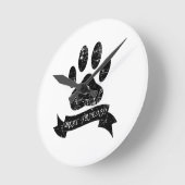 Horloge Ronde Poignée de chien détendue avec ruban (Angle)