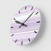 Horloge Ronde Poignée rayures violettes (Angle)