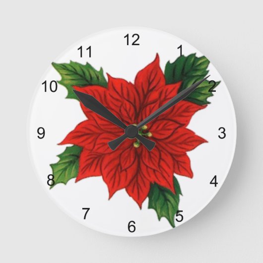 Horloge Ronde Poinsettia (Recto)