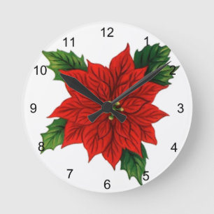 Horloge Ronde Poinsettia