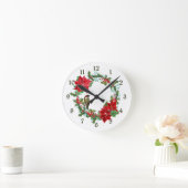 Horloge Ronde Poinsettia Holly Berry (Maison)