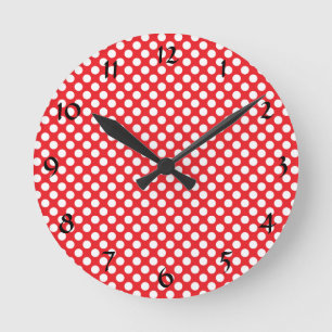 Horloge Ronde Pointe blanc et rouge