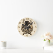 Horloge Ronde Pointer à poil dur , Logo Chasseur (Maison)