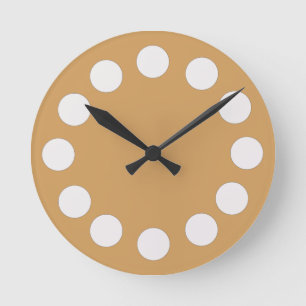 Horloge Ronde Points blancs minimalistes sur couleur personnalis