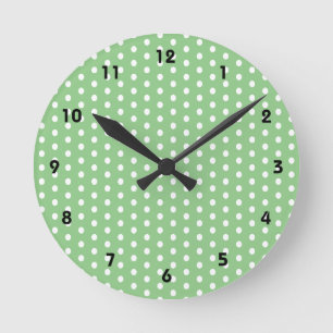 Horloge Ronde Points blancs Points de sauge
