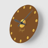 Horloge Ronde Points Dorés Royaux Élégants (Angle)