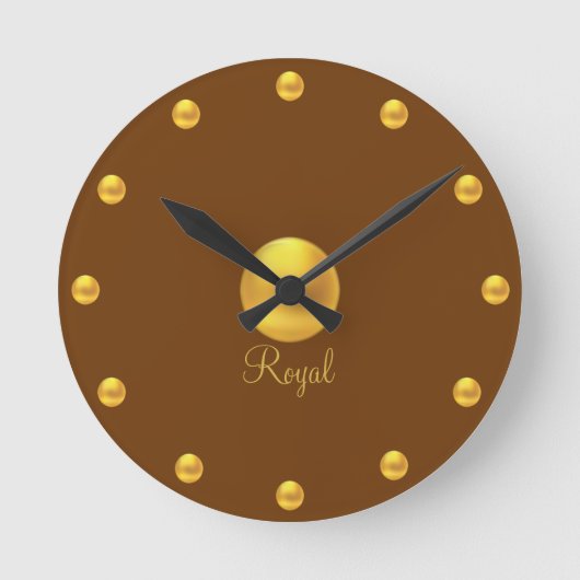 Horloge Ronde Points Dorés Royaux Élégants (Recto)