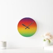 Horloge Ronde Points Festifs Arc-en-ciel Cool joyeux amusant col (Maison)
