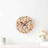 Horloge Ronde Points orange (Maison)