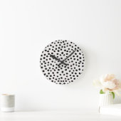 Horloge Ronde Points posters de animaux Noir Et Blanc Dalmatie (Maison)
