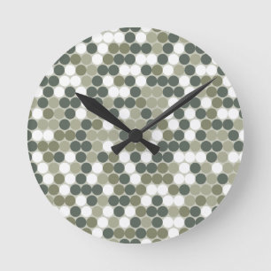 Horloge Ronde Points verts