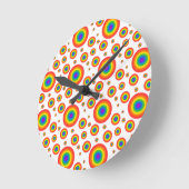 Horloge Ronde Pois arc-en-ciel (Angle)