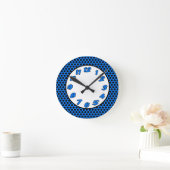 Horloge Ronde Pois noirs et bleus (Maison)