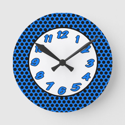 Horloge Ronde Pois noirs et bleus (Recto)