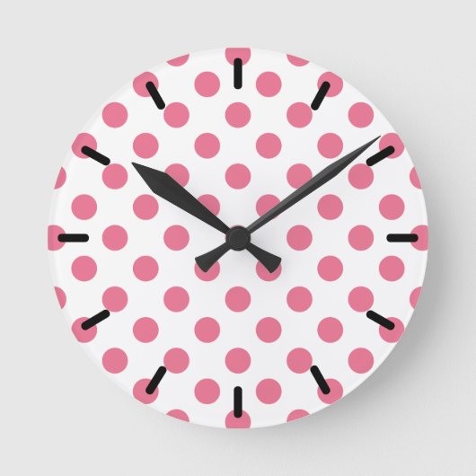 Horloge Ronde Pois rose et blanc (Recto)