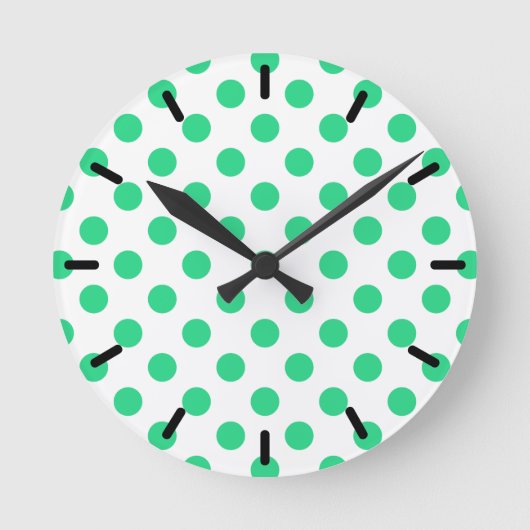 Horloge Ronde Pois verts et blancs (Recto)