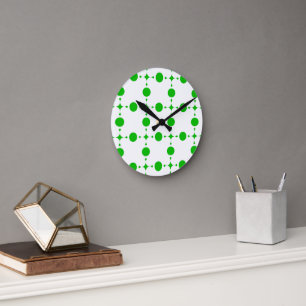 Horloge Ronde Pois verts, Motif à points Polka, points, pointill