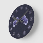 Horloge Ronde Poisson Bêta Pourpre (Angle)