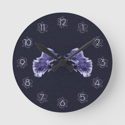 Horloge Ronde Poisson Bêta Pourpre (Recto)