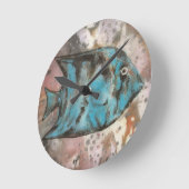 Horloge Ronde poisson bleu (Angle)