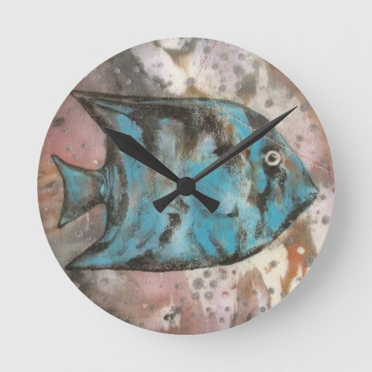 Horloge Ronde poisson bleu (Recto)