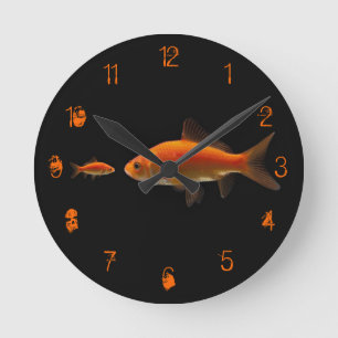 Horloge Ronde Poisson d'or