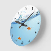 Horloge Ronde Poisson d'or sous l'aquarium aquatique (Angle)