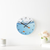 Horloge Ronde Poisson d'or sous l'aquarium aquatique (Maison)