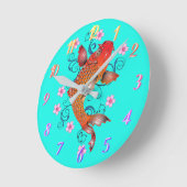 Horloge Ronde Poisson koi (Angle)