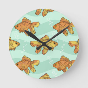 Horloge Ronde Poisson-motif