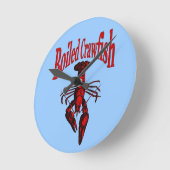 Horloge Ronde Poisson-rayée ou écrevisse bouillie (Angle)