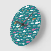 Horloge Ronde Poisson vert (Angle)