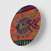 Horloge Ronde Poisson volant Cuna Indian Mola (Angle)