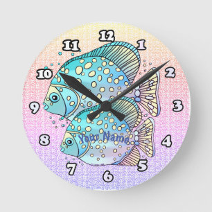Horloge Ronde Poissons