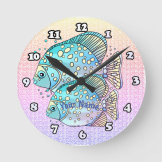 Horloge Ronde Poissons