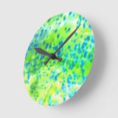 Horloge Ronde "Poissons de dauphin" - Mahi Mahi par PatternWear© (Angle)