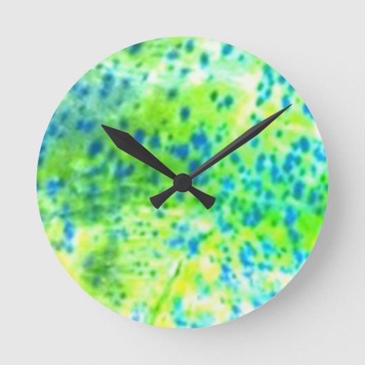 Horloge Ronde "Poissons de dauphin" - Mahi Mahi par PatternWear© (Recto)