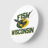 Horloge Ronde Poissons le Wisconsin (Angle)