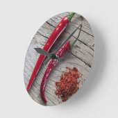 Horloge Ronde Poivre rouge chili (Angle)