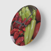 Horloge Ronde Poivrons de piment (Angle)