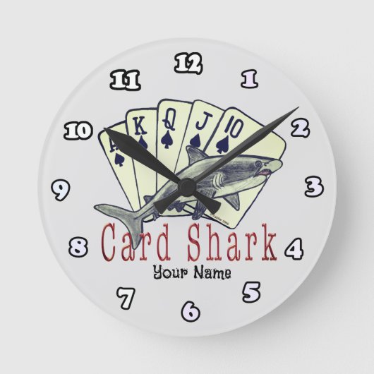 Horloge Ronde Poker Card Shark (Recto)