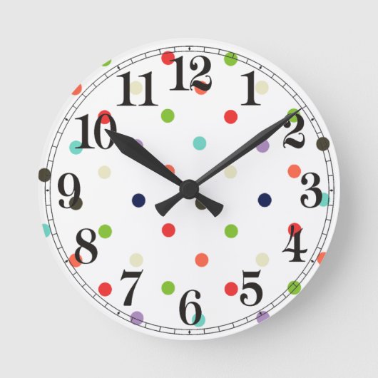 Horloge Ronde Polka-dot colorful party (Recto)