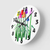 Horloge Ronde Polka Dot Tulips Clock (Angle)