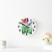 Horloge Ronde Polka Dot Tulips Clock (Maison)